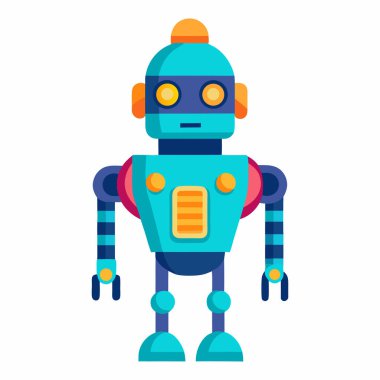 Düz biçimli Android Robot beyaz arkaplanda izole edildi