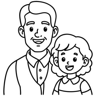 El çizimi baba ve anne boyama sayfaları