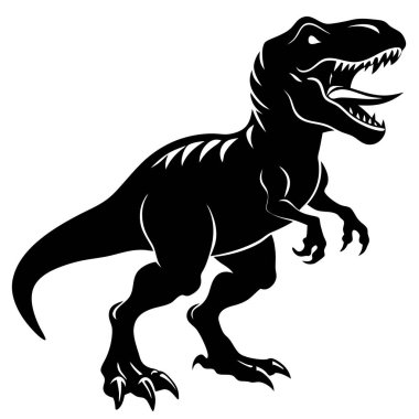 Beyaz Arkaplanda T-rex silueti