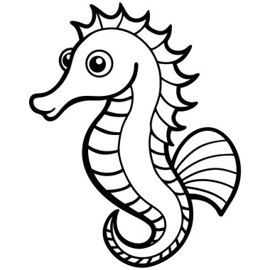 Beyaz arka planda çizgi film atı