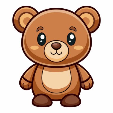 beyaz arka planda izole edilmiş oyuncak ayı çizgi filmi.