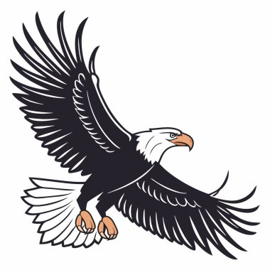 Beyaz arkaplanda kartal Clipart düz tasarımı