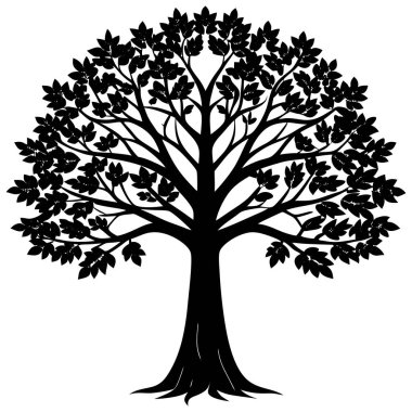 Beyaz arkaplanda ağaç silueti