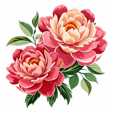 Suluboya şakayık çiçekleri beyaz arkaplanda sanat klasiği biçimini kırpıyor