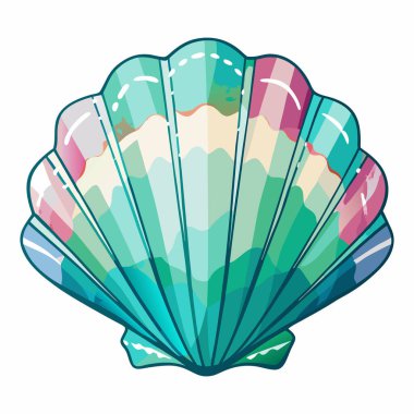 Beyaz arkaplanda Suluboya Deniz Kabuğu zirvesi