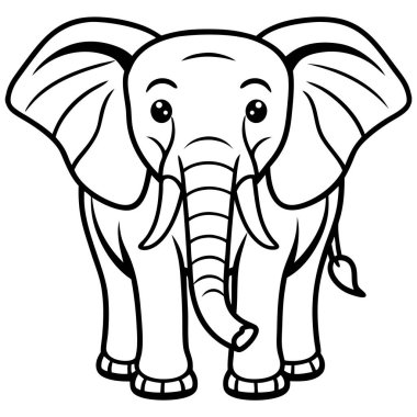 Beyaz arkaplanda fil maskotu tasarımı