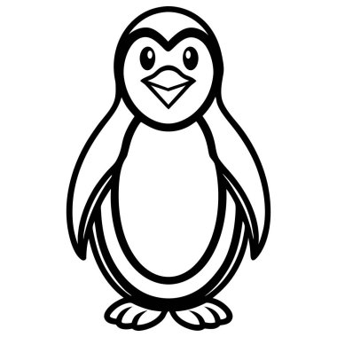 Beyaz arkaplanda Penguen basit maskot logosu
