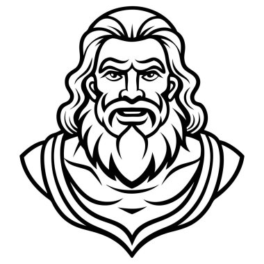 Beyaz arkaplanda Zeus 'un basit maskotu