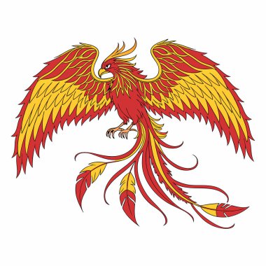 Efsanevi Phoenix Clipart beyaz arka planda izole