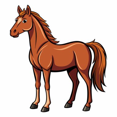 Beyaz arkaplanda izole edilmiş at Clipart