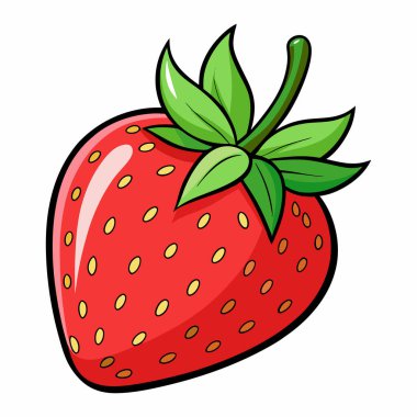 Beyaz arkaplanda çilekli clipart