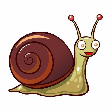 Beyaz arkaplanda sevimli çizgi film sümüklüböceği