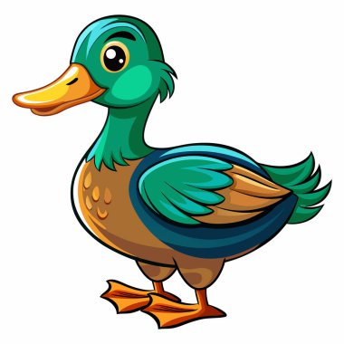 Beyaz arkaplanda ördek tırpanı