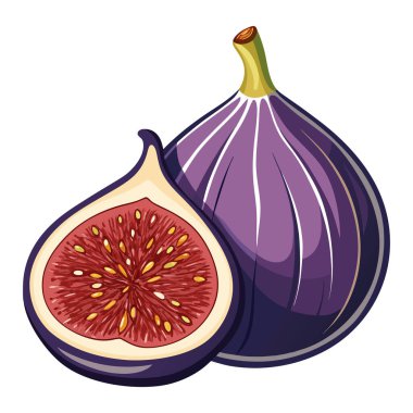 Beyaz arkaplanda incir parçası