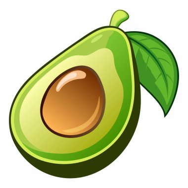 Beyaz arkaplanda Avokado klip