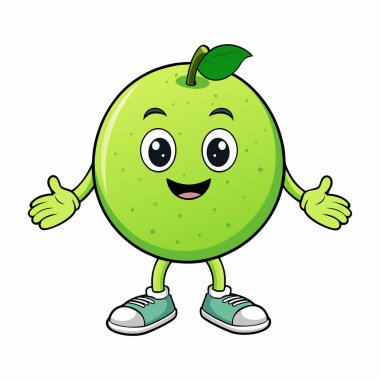 Beyaz arkaplanda izole edilmiş şirin karikatür kireç meyvesi