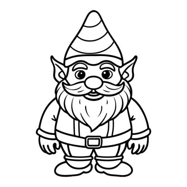 Çizgi film cücelerinin renklendirme sayfası beyaz arkaplanda izole edildi