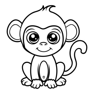 Şirin çizgi film maymun boyama sayfası