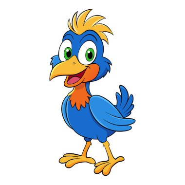 Beyaz arkaplandaki komik kuş