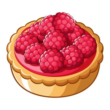 Beyaz arka plan üzerinde ahududulu tart