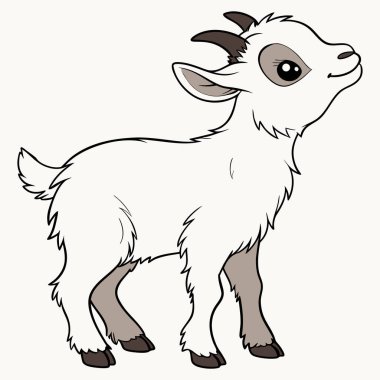 beyaz arka plan üzerinde sevimli keçi