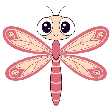 Beyaz arka planda izole edilmiş sevimli çizgi film yusufçuk düz tasarımı