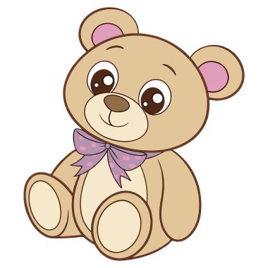 Beyaz arka plan üzerinde yay ile şirin ayıcık