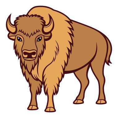 Bizon düz tasarımı beyaz arkaplanda izole edildi