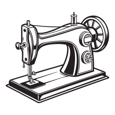 beyaz zemin üzerine bağbozumu dikiş makinesi