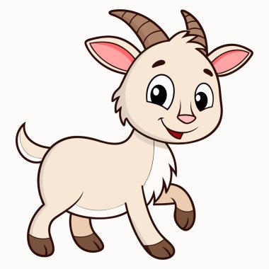 Beyaz arka planda oyuncu çocuk keçi