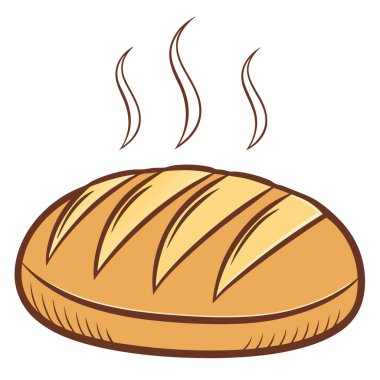 Beyaz zemin üzerinde taze pişmiş ekmek