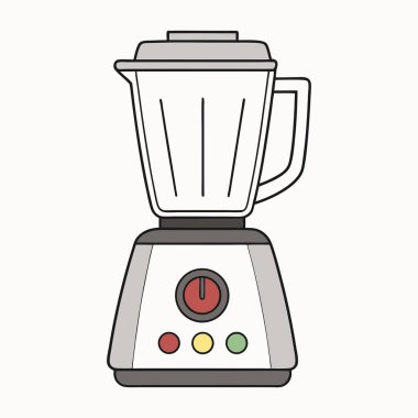 Beyaz arkaplanda mutfak blenderi düz tasarımı