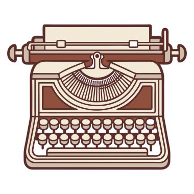 Beyaz arka plan üzerinde Vintage retro daktilo