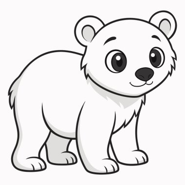 Beyaz arka planda şirin kutup ayısı