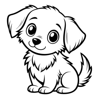 Beyaz arka planda siyah beyaz şirin köpek yavrusu