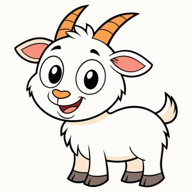 Beyaz arka planda mutlu çizgi film keçileri