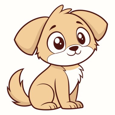 Beyaz arka planda izole edilmiş mutlu şirin köpek yavrusu