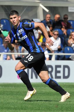 Atalanta 'nın Ruslan Malinovskyi oyuncusu, Atalanta - Cremonese final maçı sırasında, Atalanta 1, Cremonese 1, Gewiss Stadyumu' nda oynandı..