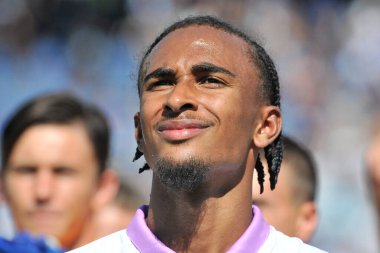 Cremonese 'li Emanuel Aiwu oyuncusu, İtalya SerieA Şampiyonası' nda Atalanta, Cremonese 1, Atalanta 1, Cremonese 1 'e karşı, Gewiss Stadyumu' nda oynanan maç sırasında.