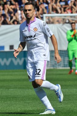 Cremonese 'nin Gonzalo Escalante oyuncusu, İtalya SerieA Şampiyonası' nda Atalanta, Cremonese 1, Atalanta 1, Cremonese 1 'e karşı, Gewiss Stadyumu' nda oynanan maç sırasında.