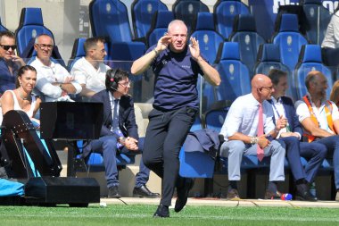 Massimiliano Alvini coach of Cremonese, during the match serieA italian championship Atalanta vs Cremonese final result, Atalanta 1 , Cremonese 1, match played at the Gewiss Stadium. clipart