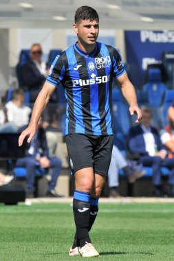 Atalanta 'nın Ruslan Malinovskyi oyuncusu, Atalanta - Cremonese final maçı sırasında, Atalanta 1, Cremonese 1, Gewiss Stadyumu' nda oynandı..