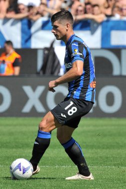 Atalanta 'nın Ruslan Malinovskyi oyuncusu, Atalanta - Cremonese final maçı sırasında, Atalanta 1, Cremonese 1, Gewiss Stadyumu' nda oynandı..