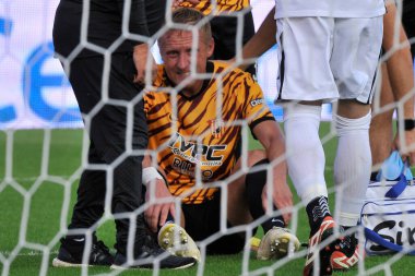 Benevento 'lu Kamil Glik, Benevento ve Ascoli arasındaki İtalyan SerieB Ligi maçında, Benevento 1, Ascoli 1, Ciro Vigorito Stadyumu' nda oynandı..