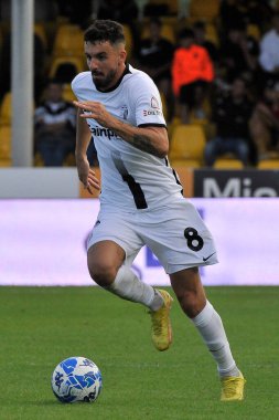 Ascoli 'nin Fabrizio Caligara oyuncusu, İtalya SerieB Ligi' nin Benevento - Ascoli final maçı sırasında, Benevento 1, Ascoli 1, Ciro Vigorito Stadyumu 'nda oynandı..