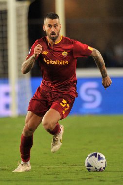 Roma 'nın Leonardo Spinazzola oyuncusu, İtalya SerieA İtalya Şampiyonası sırasında Empoli - Roma final maçı, Empoli 1, Roma 2, Carlo Castellani Stadyumu' nda oynandı.. 