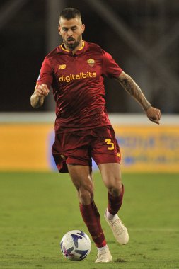 Roma 'nın Leonardo Spinazzola oyuncusu, İtalya SerieA İtalya Şampiyonası sırasında Empoli - Roma final maçı, Empoli 1, Roma 2, Carlo Castellani Stadyumu' nda oynandı.. 