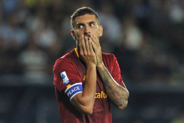 Roma 'nın Lorenzo Pellegrini oyuncusu, İtalya SerieA şampiyonası sırasında Empoli - Roma final maçı, Empoli 1, Roma 2, Carlo Castellani Stadyumu' nda oynandı.. 