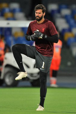 Liverpool 'dan Alisson Becker, Napoli - Liverpool final maçı, Napoli 4, Liverpool 1, Diego Armando Maradona Stadyumu' nda oynandı..