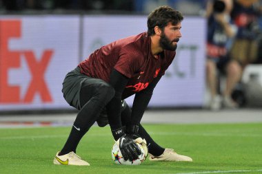 Liverpool 'dan Alisson Becker, Napoli - Liverpool final maçı, Napoli 4, Liverpool 1, Diego Armando Maradona Stadyumu' nda oynandı..